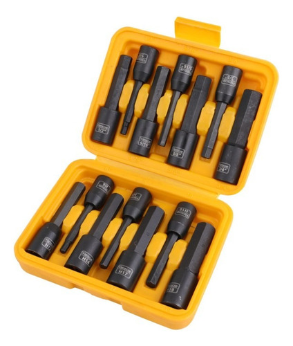 Kit Dados Allen De Impacto En Pulgadas Y Milimetricas 14pzs