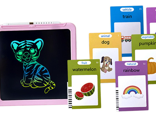 Falando Cartões Flash Escrita Tablet Rosa Com 112 Cartas
