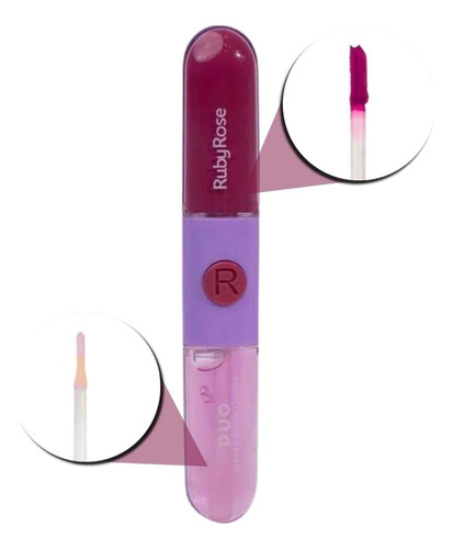 Gloss + Batom Líquido Duo Ruby Rose Ld11 9,6g