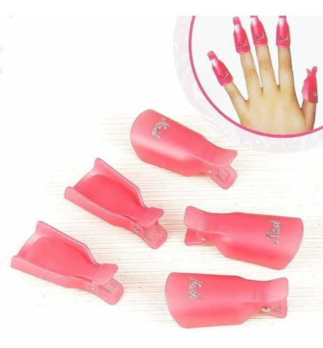 Pack De 10 Pinzas Quita Esmalte Permanente O Uñas En Gel