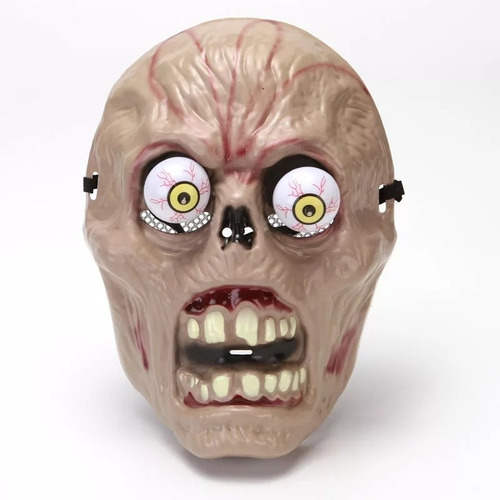 Máscara Careta Ojos Movibles Terror Disfraz Halloween Zombie