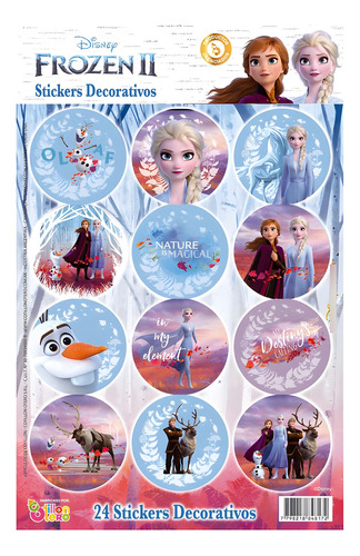 Stickers En Plancha Frozen (plancha 2 X 12) - Cotillón Waf