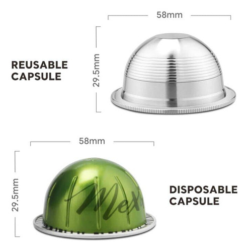 Cápsula De Café Recargable Acero Inox Nespresso Vertuo Plus
