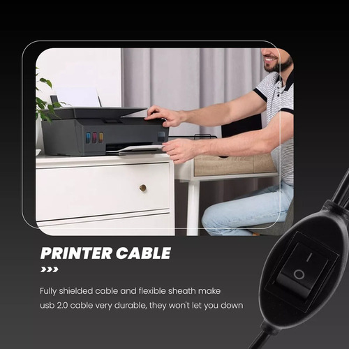 ' Cable De Impresora W3crystally-2 En 1 Usb A A B Macho A