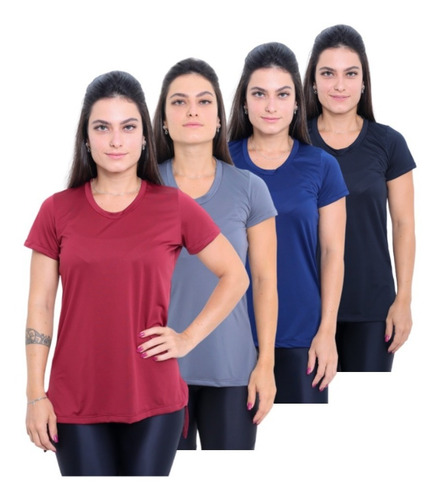 Imagem 1 de 7 de Kit 4 Blusas Mullet Tapa Bumbum Feminina Dry Fit Envio Já
