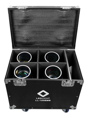 Case Com 4 Moving Beam Led 150w Borda Led Prisma Rainbow Dj