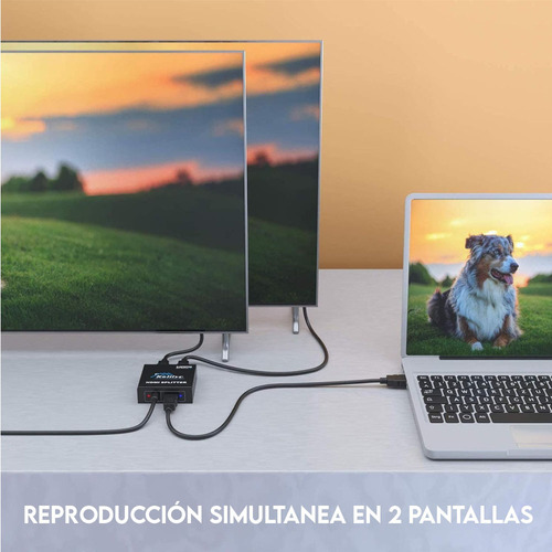 Adaptador HDMI de 1 HDMI hembra a 2 HDMI hembras Genérica Splitter HDMI 1x2 negro