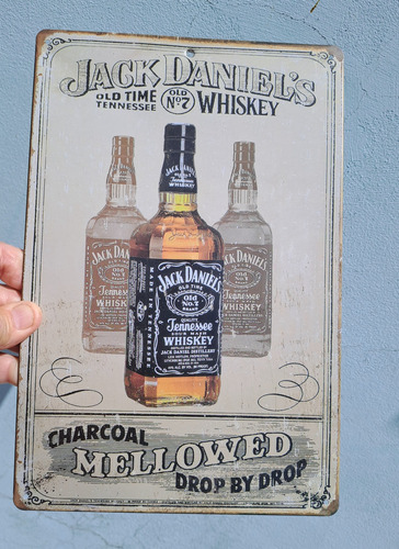 Cartel Chapa Jack Daniels Whiskey 30 Cm X 19,5 Cm