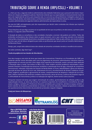 Tributação Sobre A Renda - (irpj/csll) - 01ed/22, De Albuquerque, Fredy Jose Gomes De. Editora Foco Editora, Capa Mole, Edição 01ed Em Português, 22