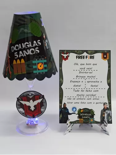 Abajur Luminária Free Fire Freefire Personalizado Com Nome