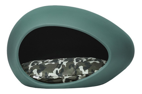 Cama Perros Moises Colchon Almohadon Cucha Eggys Median Cuot Color Verde Militar