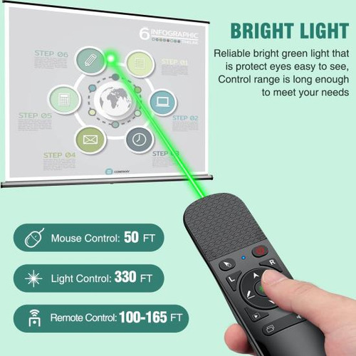 Clicker De Presentación Puntero Láser Verde Con Función Air