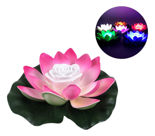 Luz Nocturna Artificial Flotante De Loto Led Lotus Energy