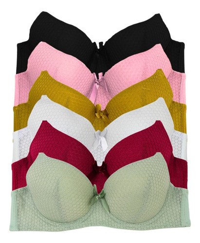 Brasier Push Up Para Dama Cómodo Varillas Flexibles 6 Piezas