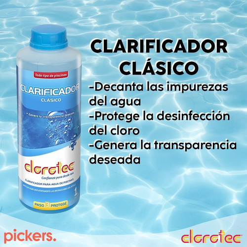 Imagen 3 de 10 de Clarificador Decantador Clásico + Alguicida Mantenimiento X 10 Lts