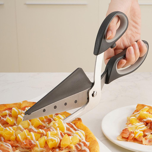 - 2 Em 1 Pá De Pizza Tesoura Ferramenta De Cozimento Durável