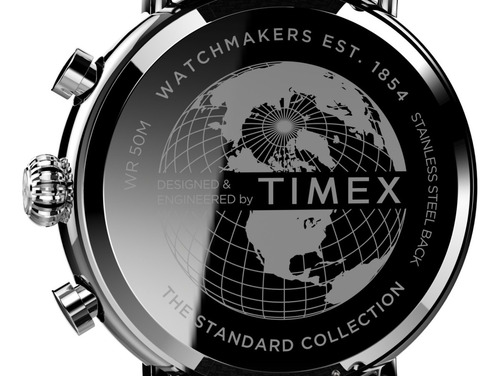 Reloj Timex Hombre Tw2v43900 Standard Chrono Analógico Color de la malla Negro Color del bisel Plateado Color del fondo Verde