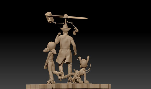 Imagen 2 de 2 de Escultura De La Familia Del Inspector Gadget.