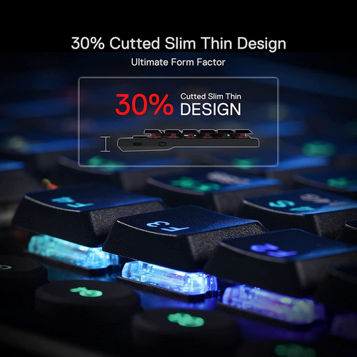Teclado Mecánico Redragon Horus K618, Inalámbrico, No-lag