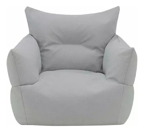 Sillón Puff Individual Gris Resistente A Manchas