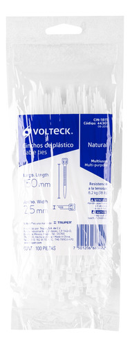 Cincho Plástico, 18 Lb, 15 Cm, Bolsa 100 Pz Volteck 44301