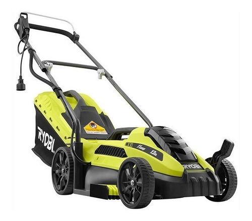 Cortadora de pasto eléctrica Ryobi RYAC130 con bolsa recolectora y 120V color amarillo/negro