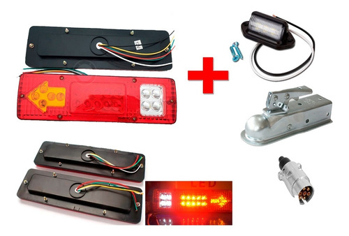 Set Accesorios Carro Arrastre Acople +focos+enchf 7/8 O 2pul