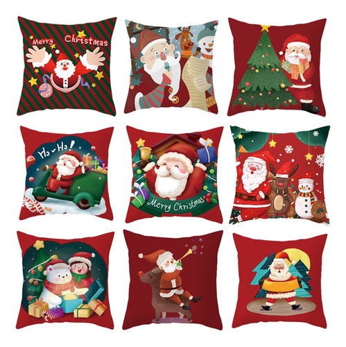 9 Fundas De Cojín Navideñas For Almohada De Papá Noel, 45 C