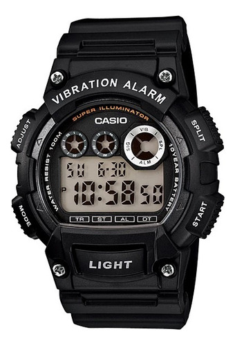 Relógio Casio Masculino W-735h-1avdf Alarme Vibratório Cor Da Correia Preto Cor Do Bisel Preto Cor Do Fundo Preto