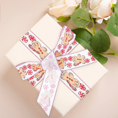 1 Rollo De Cinta De Navidad Para Decoración De Árbol De Navi