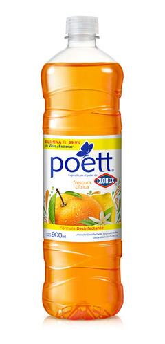 Imagen 2 de 2 de Limpiador Desinfectante De Pisos Poett Cítrica 900 Ml
