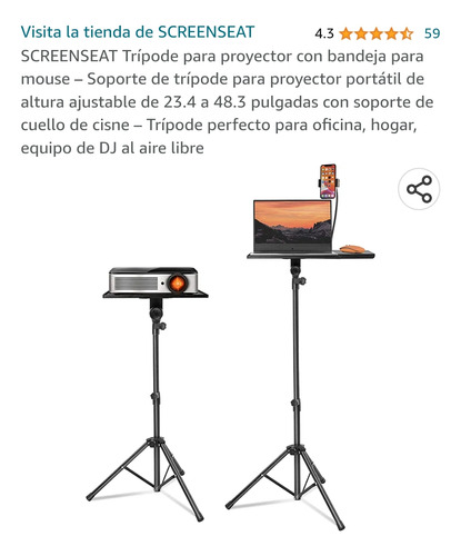 Trípode Para Proyector Con Bandeja Para Portátil 