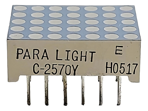 Matriz de puntos de cátodo común de 5 x 7 pulgadas, LED amarillo C-2570y