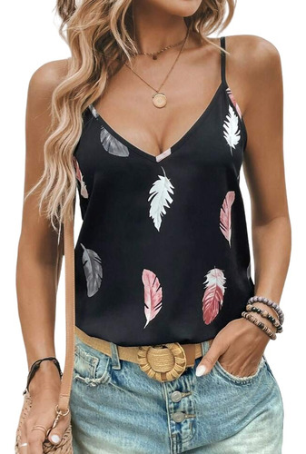 Blusa Shein Con Estampado De Plumas