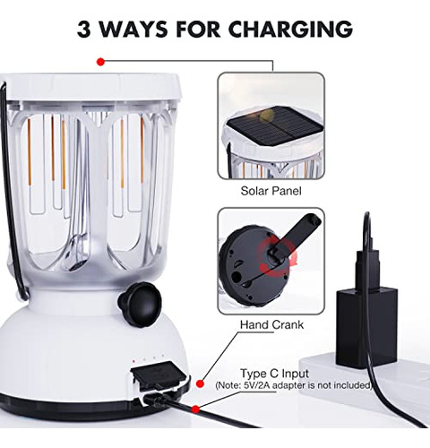 Linterna De Camping Mesqool Con Batería Recargable De 6000ma