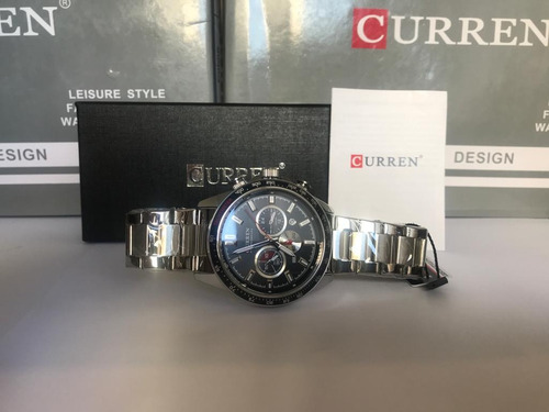 Imagen 5 de 5 de Reloj Curren Hombre Acero Cronógrafo Caballero Elegante Fech