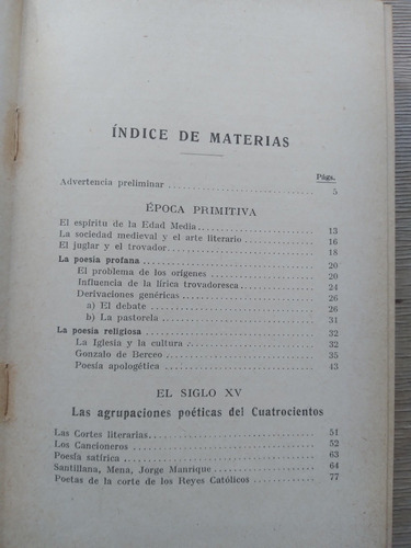 Historia De La Poesía Lírica Española Colección Labor (Usado)