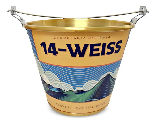 Balde De Gelo Em Alumínio Cerveja Bohemia 14 - Weiss 5l Cor Amarelo 14-weiss