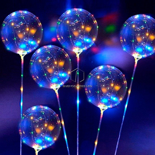 Imagen 6 de 10 de Globo Luminoso Led Cristal Alambre 30 Leds 3 Metros Colores