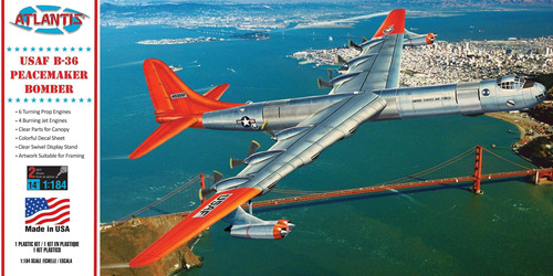 Atlantis Modelo 1 184 Us Air Force B-36 Peacemaker Bomber