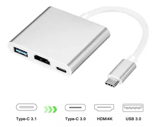 Adaptador Macbook Tipo C Usb-c A Hdmi Usb 3.0 Usb C 3 En 1