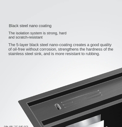 Imagen 6 de 10 de Bacha De Cocina Super Wide Blacksteel Ultrasonica
