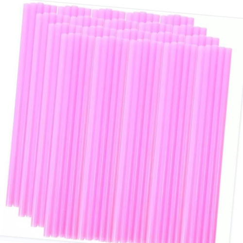 100 Pajitas For Beber De Color Rosa De 6 Mm, Desechables,