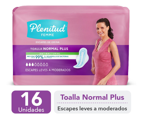 Toalla Normal Plenitud Femme - 16 Un.