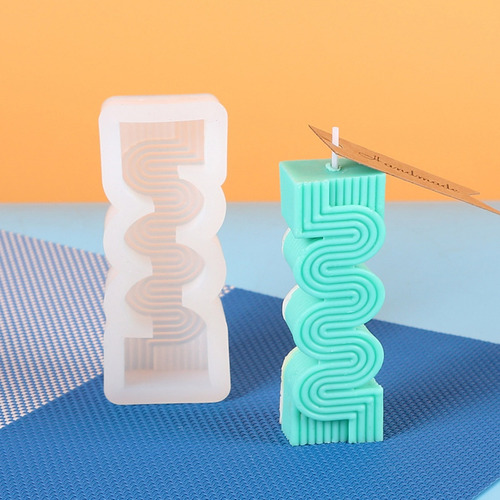 Molde De Silicona Pillar Candle Con Forma De Tira Larga, Vel