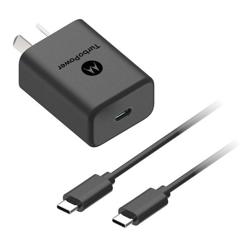 Cargador Motorola Turbo Power 30w Con Cable Tipo C Sjmc306 Color Black