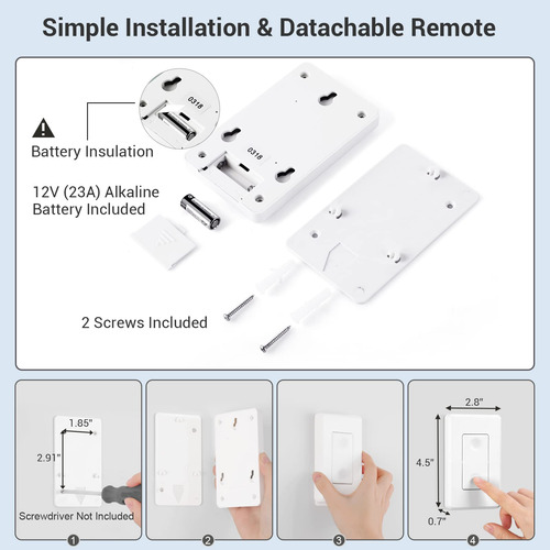 Kit De Interruptor De Luz Inalámbrico De 3 Vías Y Receptor,