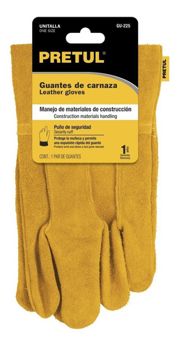 Guantes De Carnaza Cortos Uso General Pretul 23262