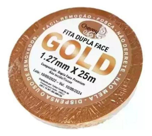 Fita Dupla Face Gold 1,27cm Cherey