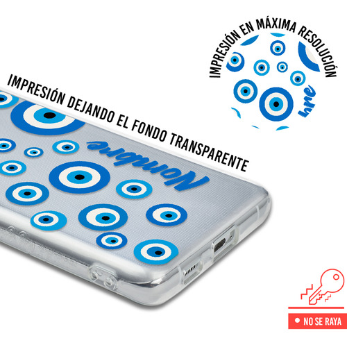 Funda Para Infinix Mal De Ojo Turco Azules Con Tu Nombre